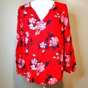 Old navy red floral top